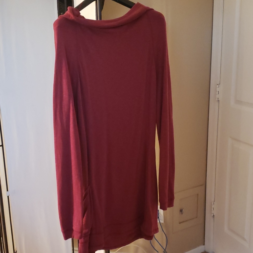 Long sleeved xl sweater dress sweater maroon